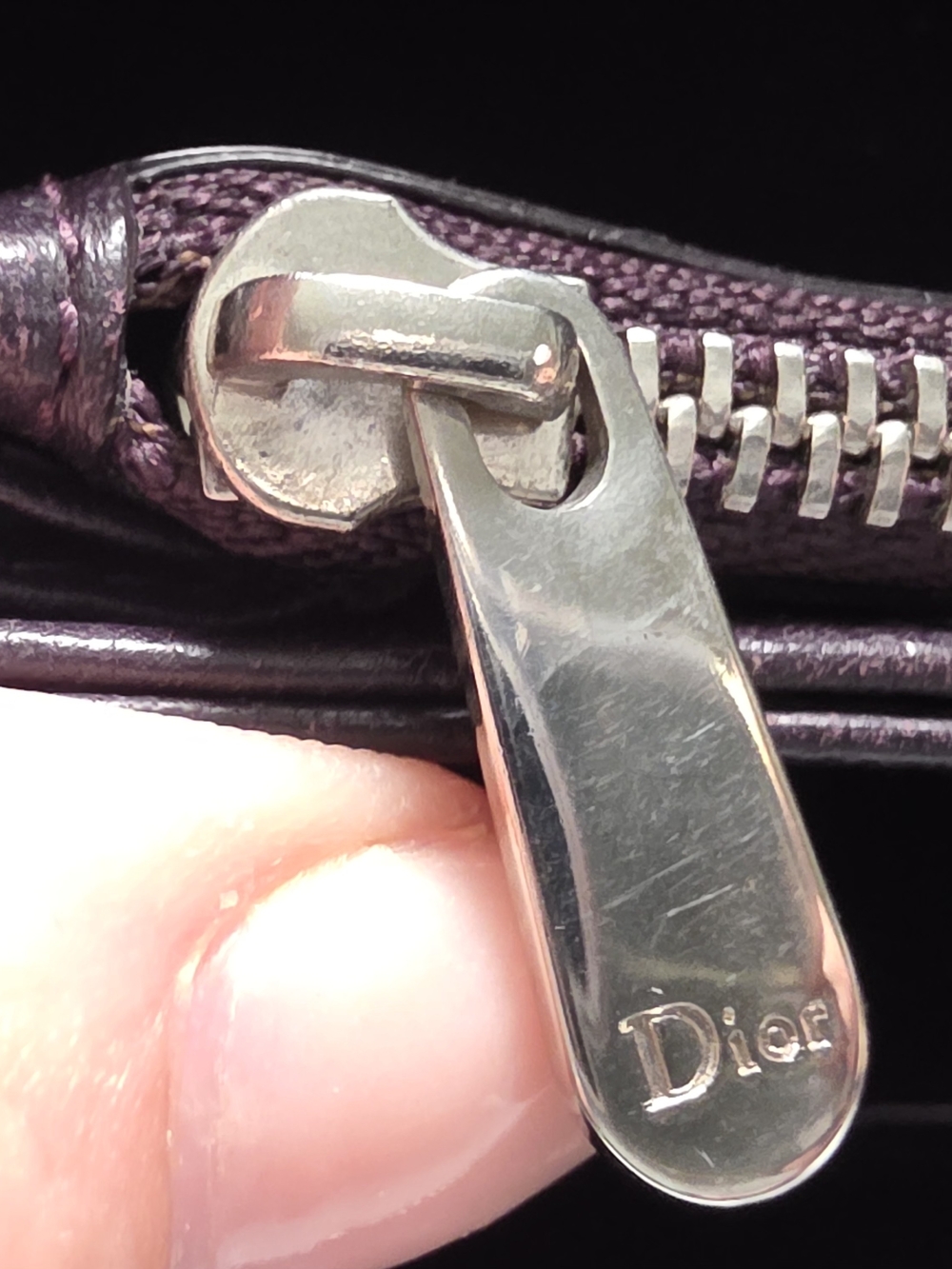 Christian Dior Cannage Patent Leather Zip Around Wallet Burgundy | COA - Picture 9 of 10